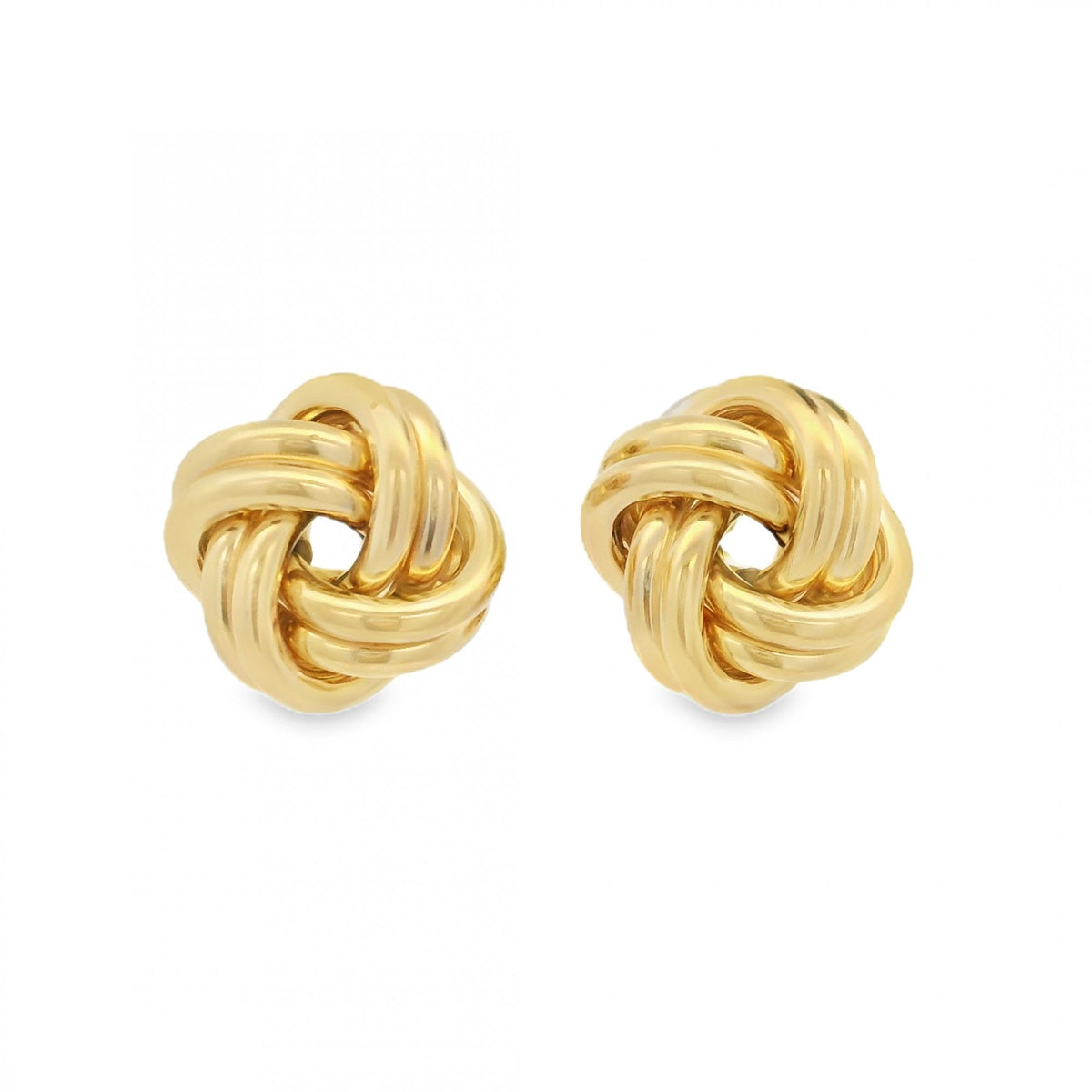 9ct Yellow Gold Knot Stud Earrings - 13x13mm - 3.5g