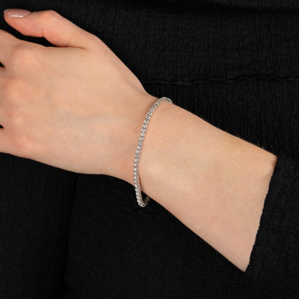 5.00ct White Gold Certified Diamond Tennis Bracelet - F/VS2