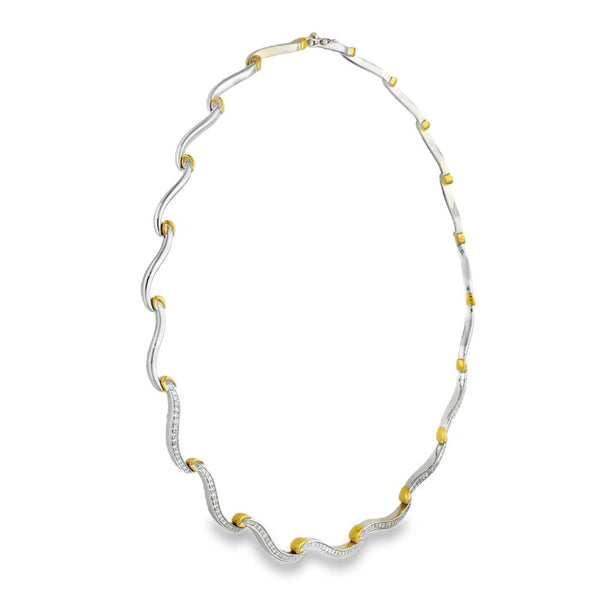 18ct Yellow & White Gold Diamond Collarette - 15" - 2.00ct