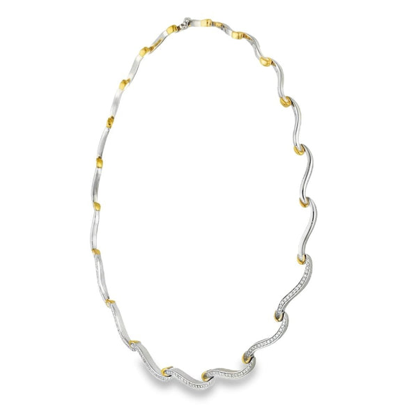 18ct Yellow & White Gold Diamond Collarette - 15" - 2.00ct