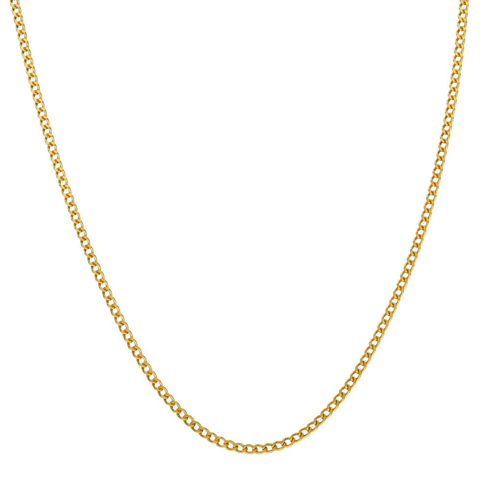 9ct Yellow Gold Curb Chain - 20" - 2.1g