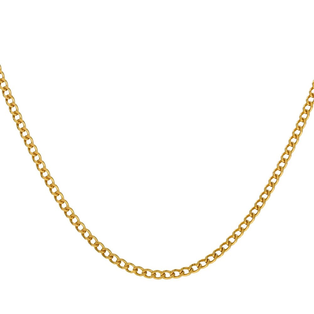 9ct Yellow Gold Curb Chain - 20" - 2.1g