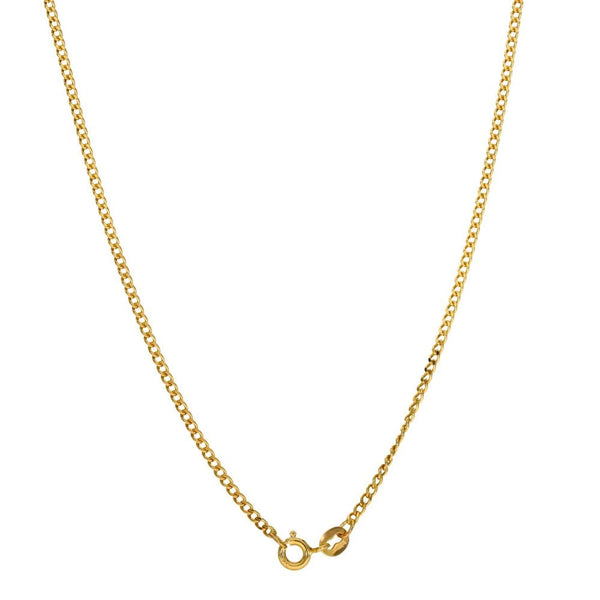 9ct Yellow Gold Curb Chain - 20" - 2.1g