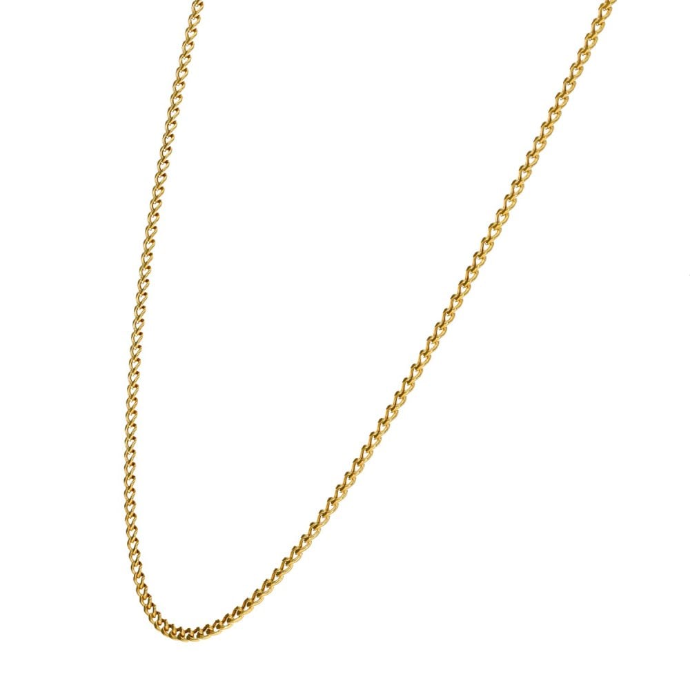 9ct Yellow Gold Curb Chain - 20" - 2.1g