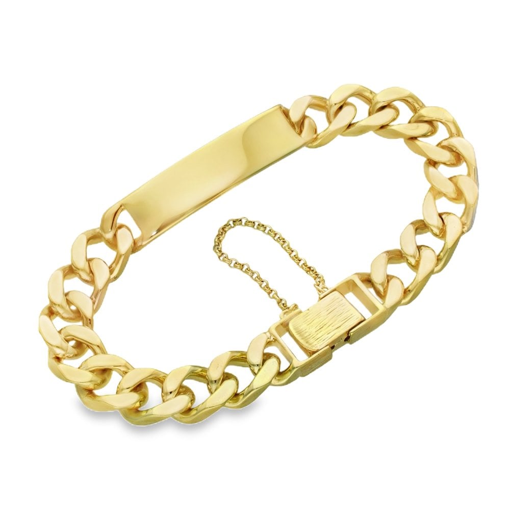 9ct Yellow Gold Identity Curb Bracelet - 9" - 69.g