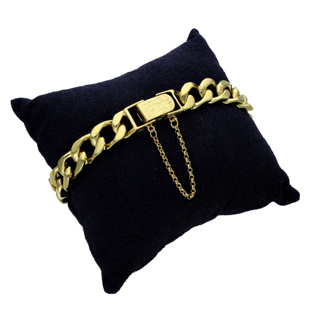 9ct Yellow Gold Identity Curb Bracelet - 9" - 69.g