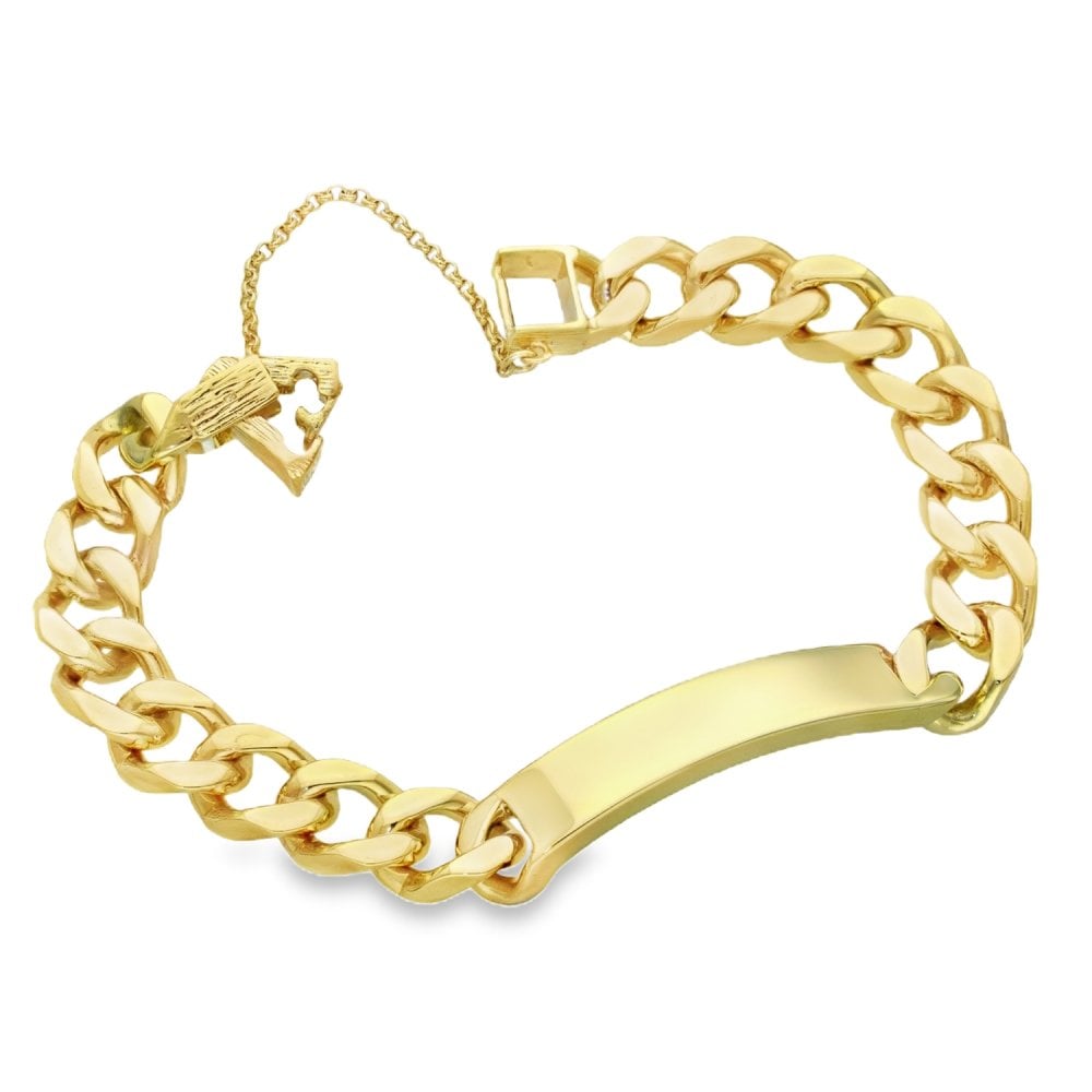 9ct Yellow Gold Identity Curb Bracelet - 9" - 69.g