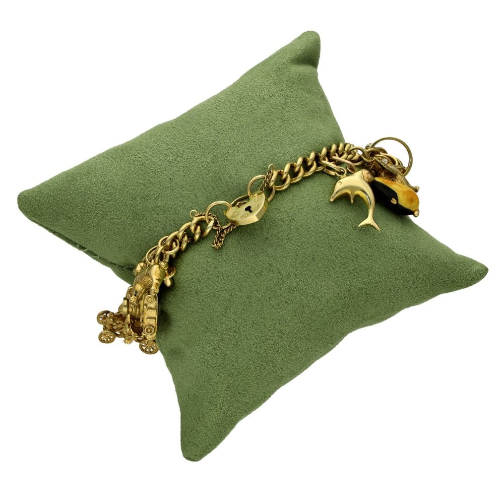 9ct Yellow Gold 25 Charm Bracelet - 7" - 56.3g