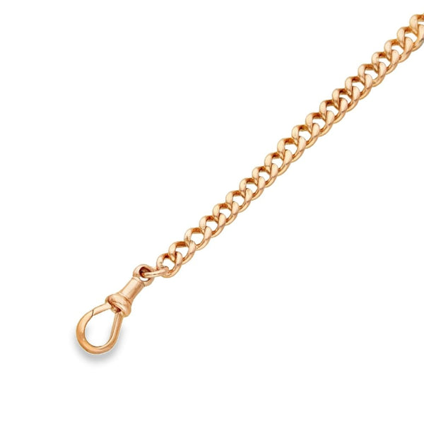 9ct Rose Gold Curb Bracelet - 7.5" - 22.8g