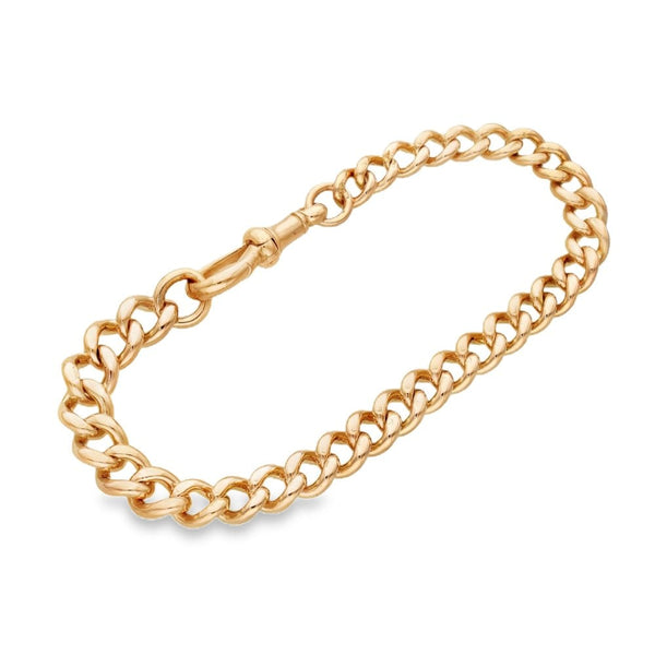 9ct Rose Gold Curb Bracelet - 7.5" - 22.8g