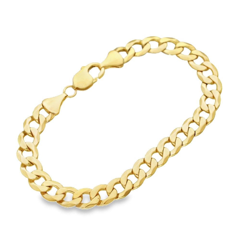 9ct Yellow Gold Curb Bracelet - 8.5" - 22.4g