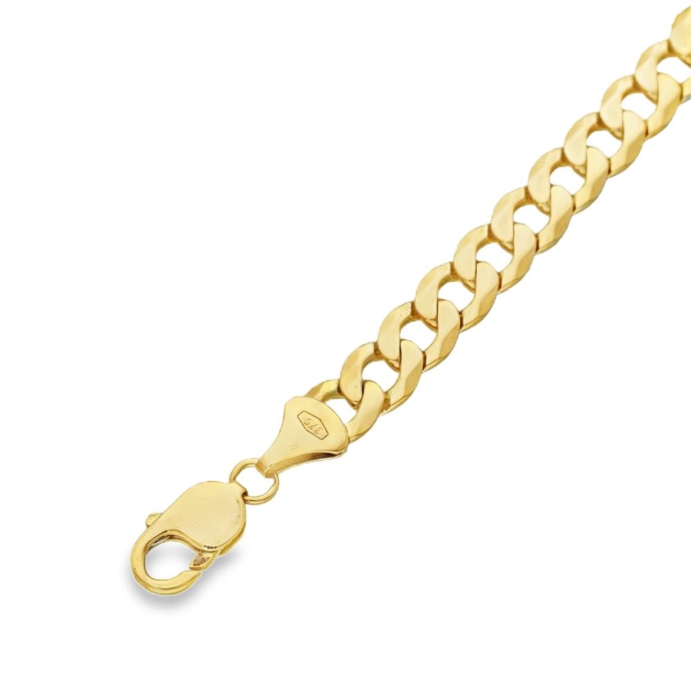 9ct Yellow Gold Curb Bracelet - 8.5" - 22.4g