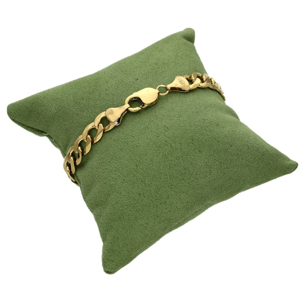 9ct Yellow Gold Curb Bracelet - 8.5" - 22.4g