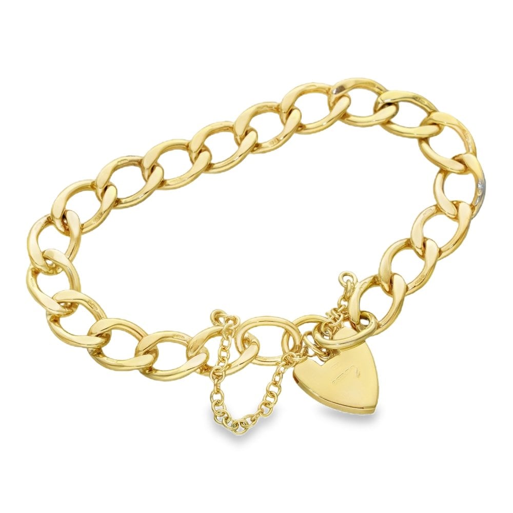 9ct Yellow Gold Curb Bracelet - 7" - 25.7g
