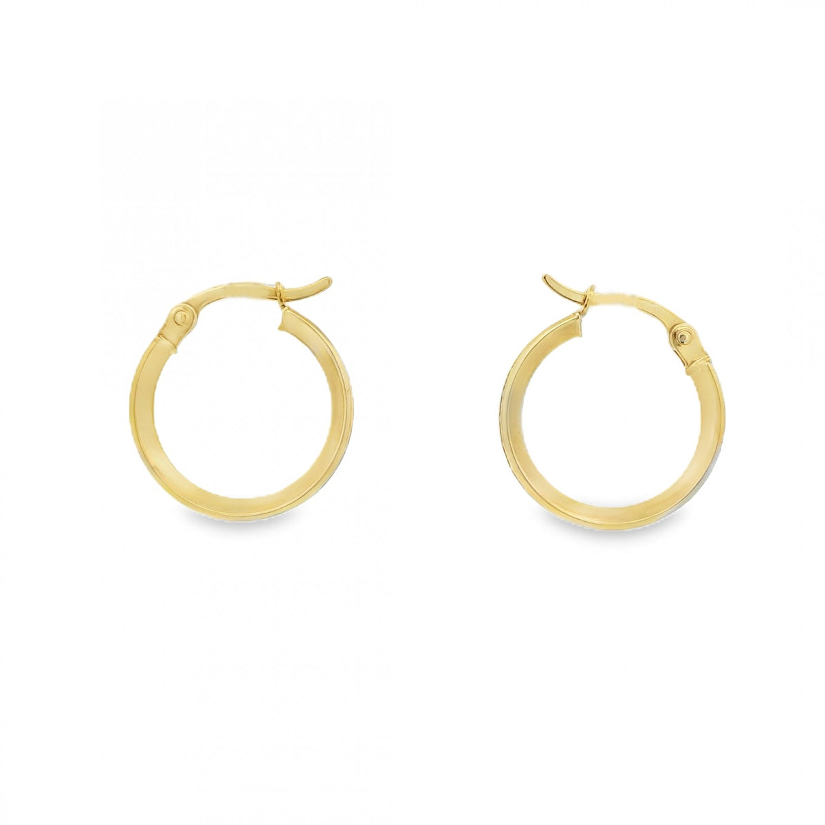 9ct Yellow Gold Cubic Zirconia Hoop Earrings - 16x16mm - 1.5g