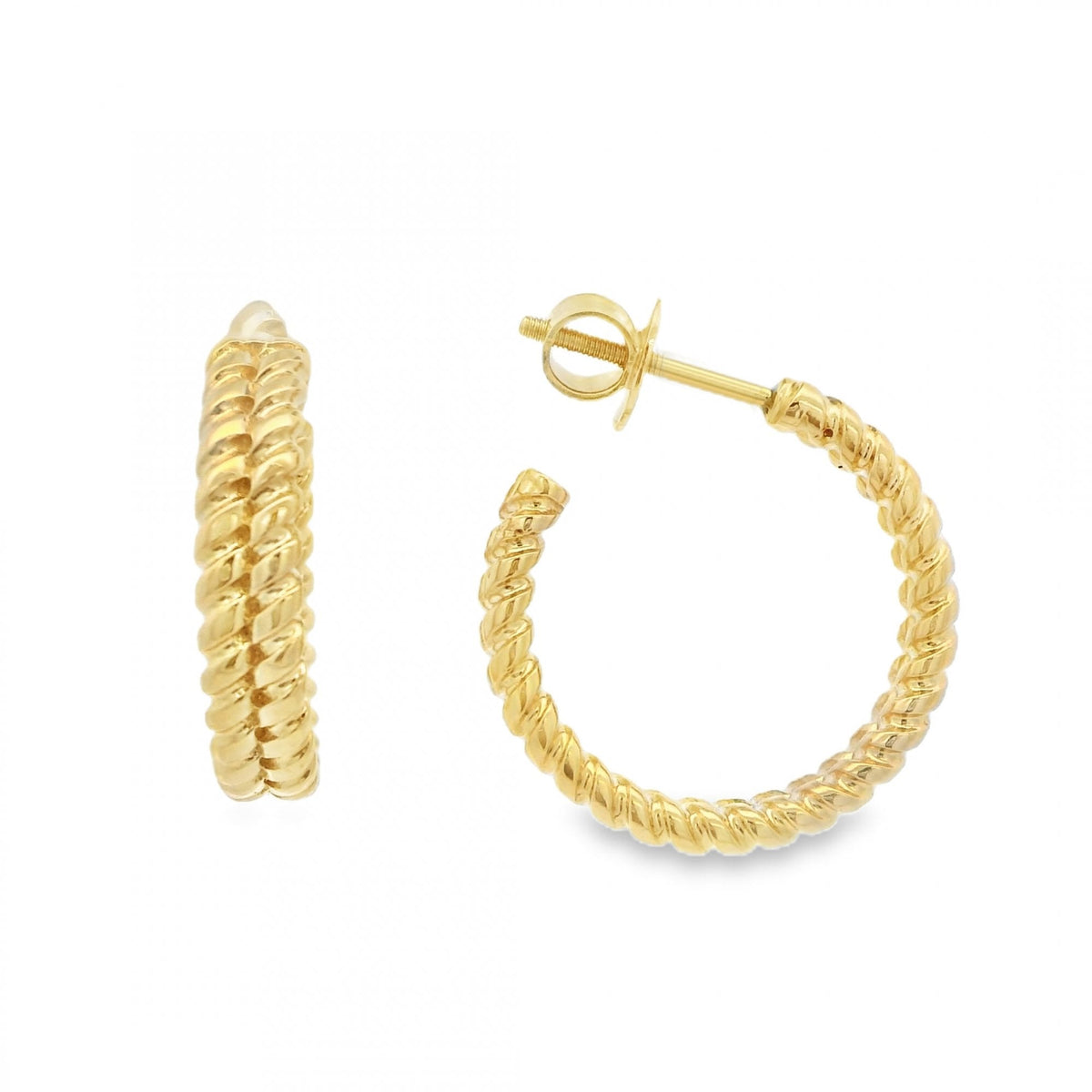 14ct Yellow Gold Hoop Earrings - 23x23mm - 11.9g