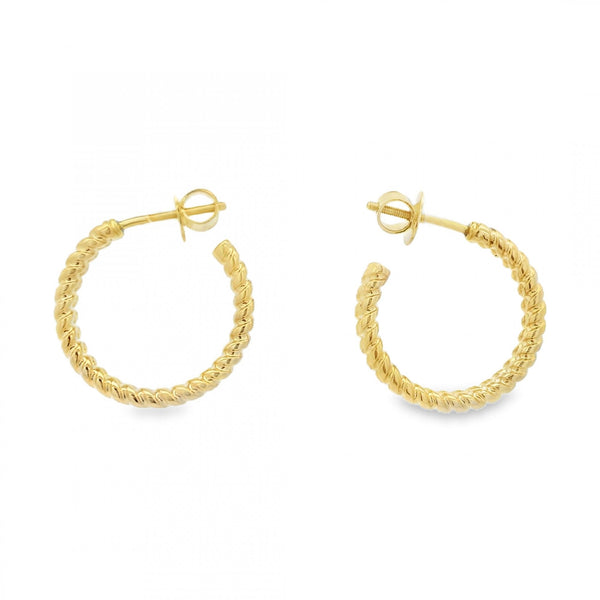 14ct Yellow Gold Hoop Earrings - 23x23mm - 11.9g