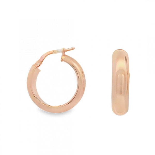 9ct Rose Gold Hoop Earrings - 20x20mm - 1.6g
