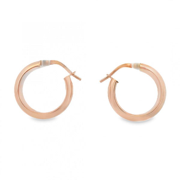 9ct Rose Gold Hoop Earrings - 20x20mm - 1.6g