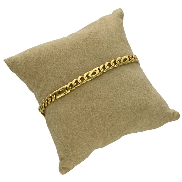 9ct Yellow Gold Bomb Figaro Chain Bracelet - 9" - 16.1g