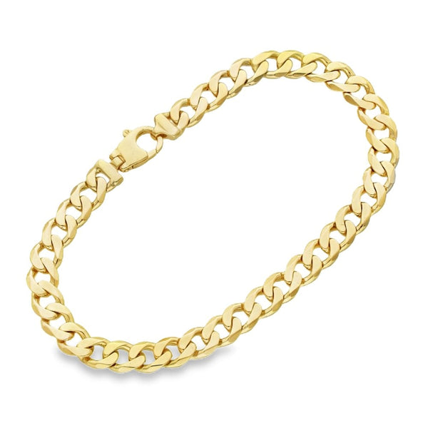9ct Yellow Gold Curb Bracelet - 8" - 17.7g