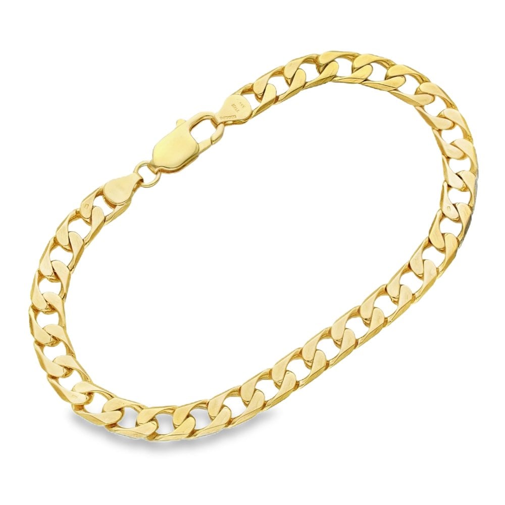 9ct Yellow Gold Curb Bracelet - 8" - 14.7g