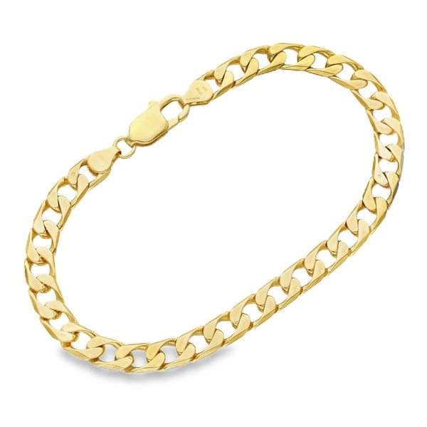9ct Yellow Gold Curb Bracelet - 8" - 14.7g