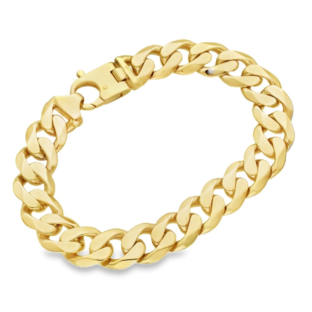 9ct Yellow Gold Heavy Curb Bracelet - 9" - 63.0g