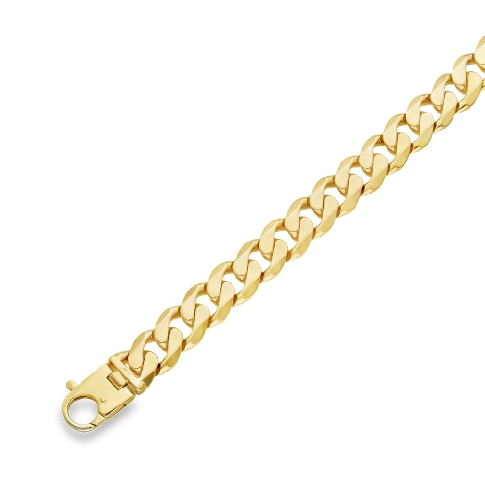 9ct Yellow Gold Heavy Curb Bracelet - 9" - 63.0g