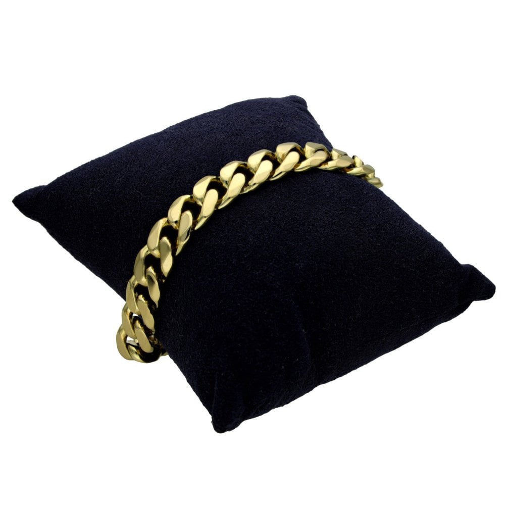 9ct Yellow Gold Heavy Curb Bracelet - 9" - 55.7g