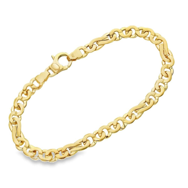 9ct Yellow Gold Fancy-Link Bracelet - 8.5" - 16.9g