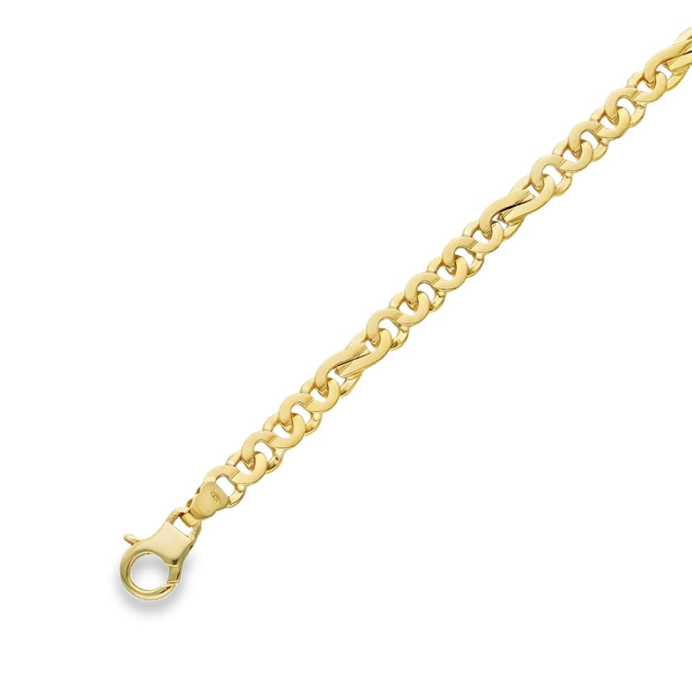 9ct Yellow Gold Fancy-Link Bracelet - 8.5" - 16.9g