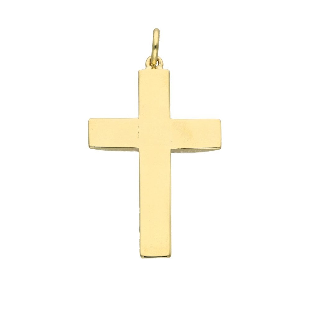 9ct Yellow Gold Sunburst Cross Pendant - 21x33x2mm - 5.3g