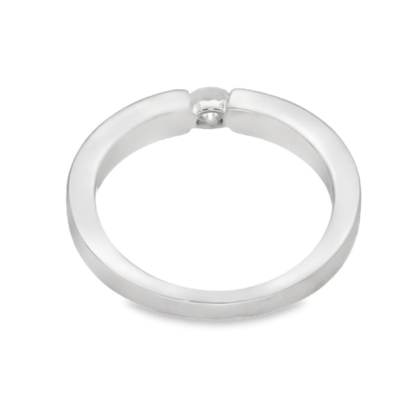 18ct White Gold Diamond Solitaire Ring - Size O - 0.19ct