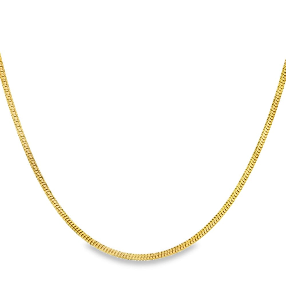 9ct Yellow Gold Snake Chain - 20" - 5.9g