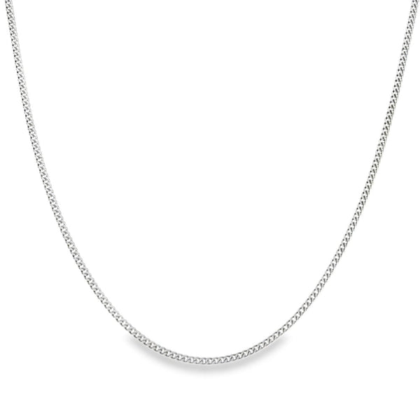 9ct White Gold Curb Chain - 16" - 3.1g