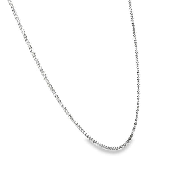 9ct White Gold Curb Chain - 16" - 3.1g