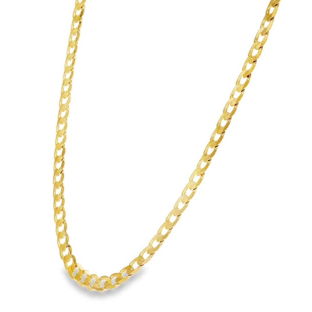 9ct Yellow Gold Curb Chain - 18" - 12.9g