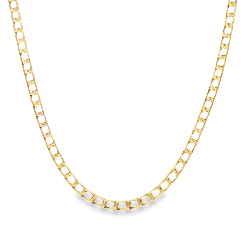 9ct Yellow Gold Curb Chain - 16" - 6.8g