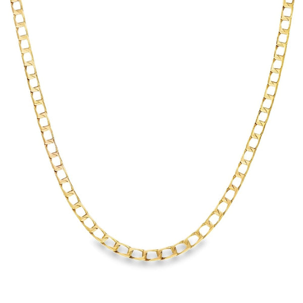 9ct Yellow Gold Curb Chain - 16" - 6.8g