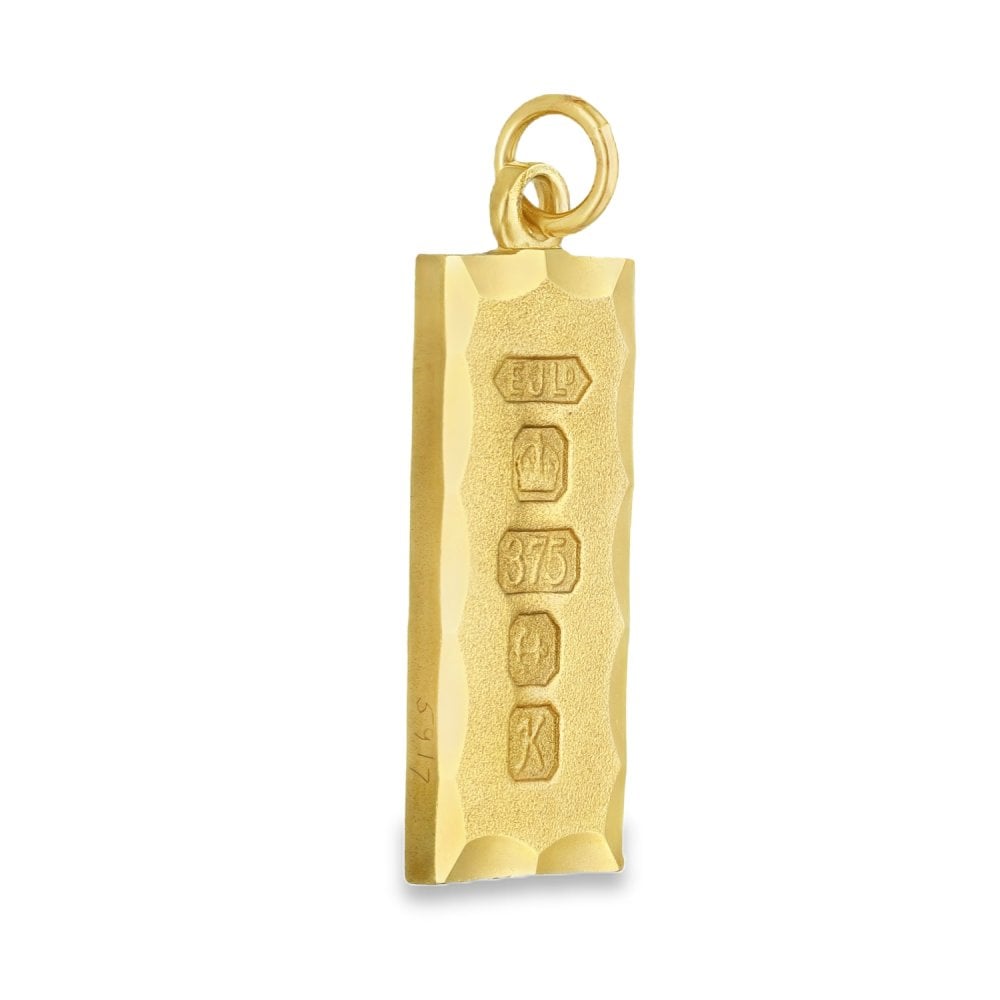 9ct Yellow Gold Ingot Pendant - 12x30x2mm - 7.5g