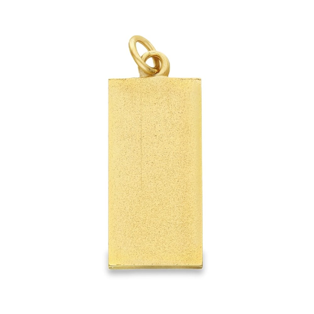 9ct Yellow Gold Ingot Pendant - 12x30x2mm - 7.5g