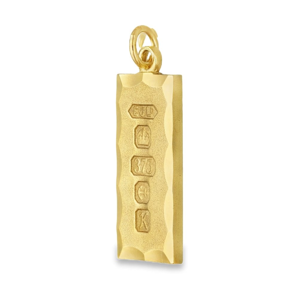 9ct Yellow Gold Ingot Pendant - 12x30x2mm - 7.5g