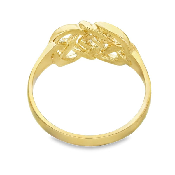 9ct Yellow Gold Open Celtic Ring - Size P - 9mm