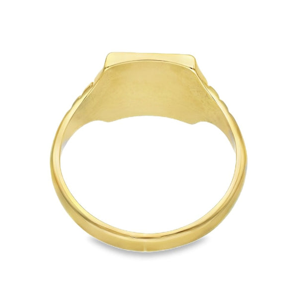9ct Yellow Gold Rectangular Signet Ring - Size W - 13mm