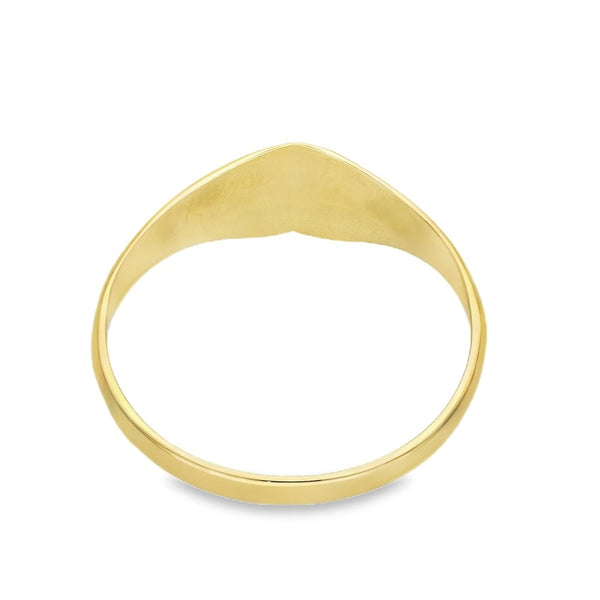 9ct Yellow Gold Heart Signet Ring - Size M - 7mm