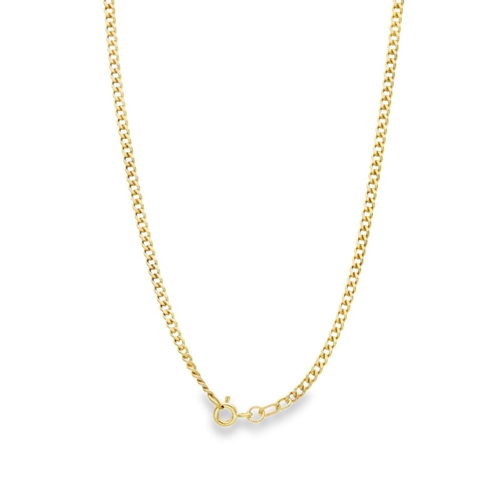 9ct Yellow Gold Curb Chain - 18" - 6.9g