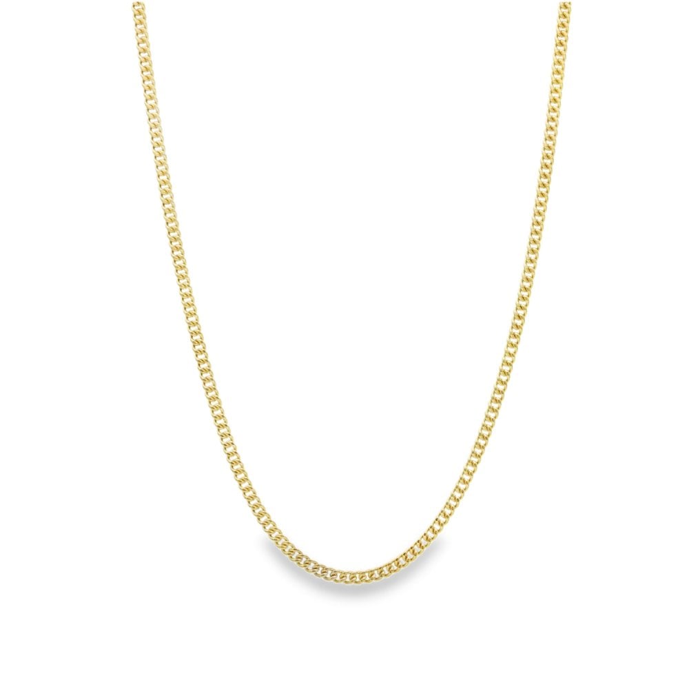 9ct Yellow Gold Closed Curb Chain - 20" - 6.4g