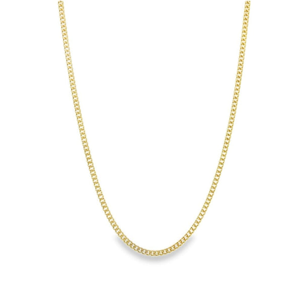9ct Yellow Gold Closed Curb Chain - 20" - 6.4g
