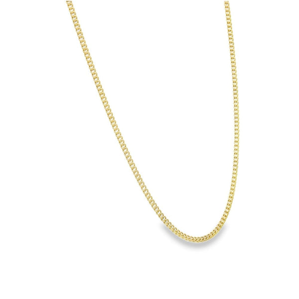9ct Yellow Gold Closed Curb Chain - 20" - 6.4g